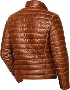 Chaqueta con Capucha de Lona Acolchada Marrón para Hombre, con Logotipo Frontal, Cuello Alto, Resistente al Viento, Abrigo Casual de Invierno - Product Image 6