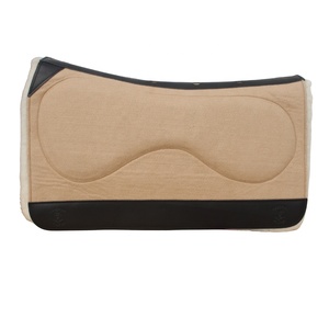 Tapis de selle en feutre de laine et cuir, prêt à être expédié, doublure polaire, tapis d'équitation western, absorbant les chocs, respirant, antidérapant pour l'entraînement - Product Image 2