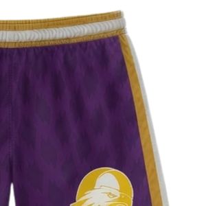 Shorts de lacrosse unisexe violet et or en polyester léger – Vêtements de sport athlétiques pour matchs d'équipe et entraînements de performance - Product Image 3