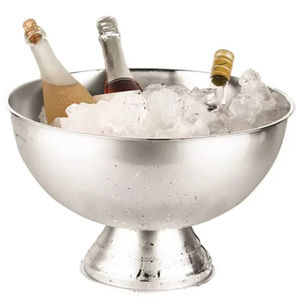 Elegante Cuenco de Plata con Base y Bordes Decorativos, Elegante Cuenco para Vino, Recipiente para Hielo, para Catering y Eventos, Precio de Fábrica - Product Image 5