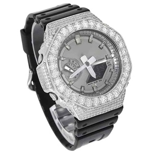 Relojes G Sho Reloj de Moissanite dorado de lujo Pantalla de fecha Reloj mecánico de diamante helado Automático para hombres Logotipo OEM a granel - Product Image 2