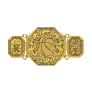Cinturón de Campeón de Baloncesto con Emblema Dorado, Diseño Personalizable de Primera Calidad para Eventos de Baloncesto y Coleccionistas - Product Image 1