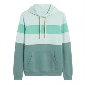 Unisex Color Blocking Hooded <b>Sweatshirt</b> Regular Sleeve Oversized Fit Cotton French Terry Casual Autumn Wear - Product Image 1