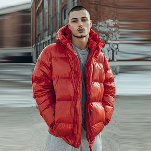 Blouson d'hiver pour homme en duvet, coupe oversize, à capuche, manches longues, chaud et matelassé, style streetwear - Product Image 3