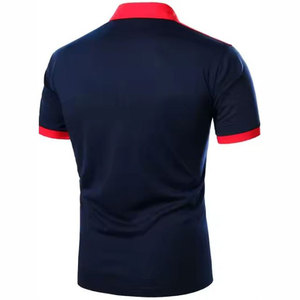 เสื้อถักแขนสั้นผู้ชาย ผ้ายืดคอตตอน/สแปนเด็กซ์ มีกระเป๋าเสื้อ ทรงเข้ารูป สีพื้น สวมใส่สบาย สีแดง สีกรมท่า ดีไซน์กระดุม - Product Image 6