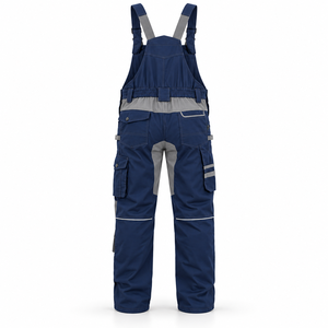 Custom Size Mens Mechanic Bib Overalls Cargo Pockets Reinforced <b>Knee</b> Panels Adjustable <b>Straps</b> Garage Maintenance Uniform Apparel - Product Image 3