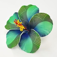 Pince à cheveux Sunne Tropical Premium élégante et tendance pour femme, 12,5 cm, motif tatouage unique, clips Plumeria