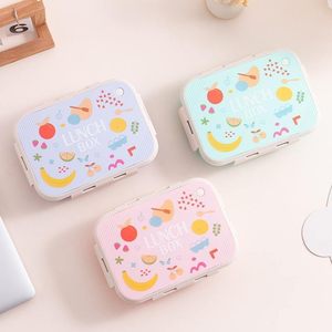 Lonchera de acero inoxidable de 3 compartimentos para niños, lonchera Bento rectangular linda con tapa de plástico, lonchera de acero inoxidable para alimentos. - Product Image 3