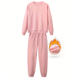 Conjunto Deportivo Unisex con Logotipo Personalizado, Pantalones Deportivos de Otoño con Patrón Sólido de Alta Calidad, 2 Piezas, 100% Algodón, Ropa Casual para Fitness - Product Image 3