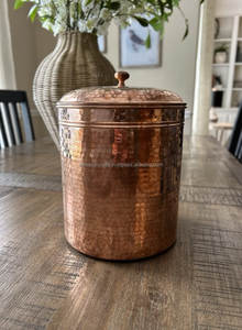 Copper Storage Dry Fruit Jars Round Vintage Metal Decorative <b>Containers</b> with Lids Durable Table Accessories - Product Image 4