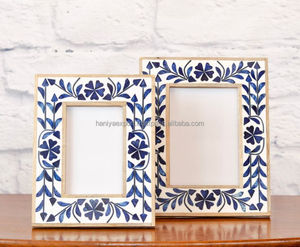 Vintage <b>Photo</b> Picture <b>Frame</b> with Bone Inlay Design <b>4x6</b> 5x7 Decorative Wood <b>Frames</b> Living Room Housewarming Gift - Product Image 1