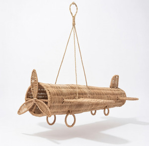 Child pretend play toy vehicles large airplane toys natural rattan airplanes kid <b>room</b> decoration - Product Image 2