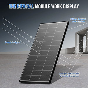 Hiệu quả cao tất cả các tấm pin mặt trời màu đen hai mặt mono panel năng lượng mặt trời 100W 200W bifacial <span class=keywords><strong>PV</strong></span> panel năng lượng mặt trời cho lai hệ thống năng lượng mặt trời - Product Image 4