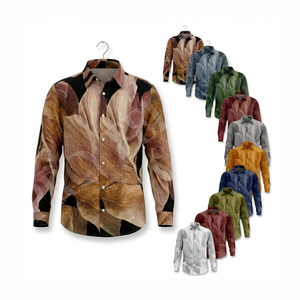 Camisa de Vestir de Manga Larga con Estampado Floral Personalizado, Elegante y Moderna, con Patrón, Cómoda, a la Moda, Ropa de Playa, Camisas Personalizadas - Product Image 1
