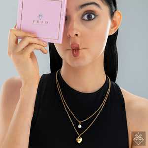 PRAO Collier à chaîne double couche anti-ternissement Heartthrob Accessoire de mode - Product Image 2