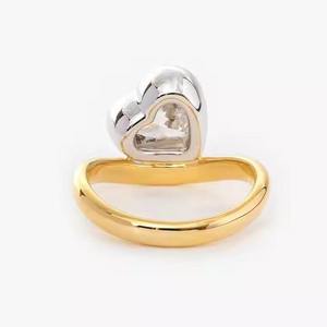 Two Tone 2.5 CT Trendy Heart Cut Bezel Set <b>Solitaire</b> Cubic Zirconia Engagement <b>Ring</b> 925 Sterling <b>Silver</b> Wedding Anniversary Gift - Product Image 6