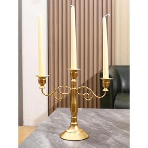 Brass <b>Candelabra</b> 5 Arms Vintage European Style Home Decoration Candle Holder Durable Metal Candle Stand For Wedding Parties - Product Image 3