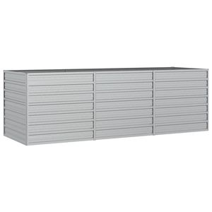 Macetas y jardineras grandes de acero galvanizado plateado para jardín - Product Image 2