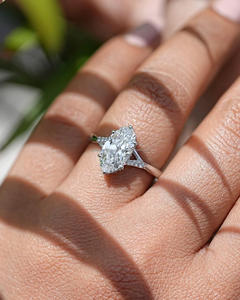 IGI/GIA Lab Grown Cut Diamond Vintage 14K Anillo de boda/compromiso amarillo Unisex Oro blanco fino para fiesta de aniversario-Worthy - Product Image 2