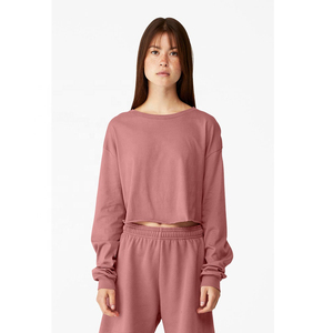 women crop <b>sweatshirt</b> drop shoulder casual style <b>ladies</b> cropped <b>sweatshirt</b> elastic waist design women cropped <b>sweatshirt</b> - Product Image 6