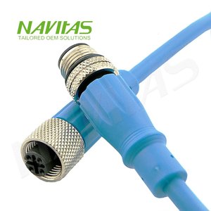 Cable Impermeable M12 de 4 Pines con Codificación S, Macho a Hembra |   Conjunto de Cables de Alimentación OEM Personalizados para Automatización Industrial - Product Image 2