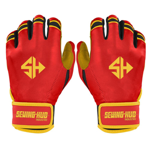 Guantes de Bateo de Béisbol de Cuero Personalizados, con Dorso de Cuero y Palma de Cuero Genuino, Guantes de Bateo de Softbol para Adultos, Venta al Por Mayor - Product Image 1