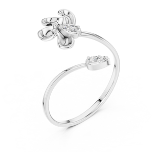 Anillo de Oro Sólido de 14k con Diamantes de Corte Brillante Redondo para Mujer, Anillo de Compromiso Clásico de Diseño Minimalista para Regalo - Product Image 3