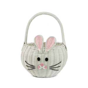Rattan <b>Easter</b> <b>Basket</b>, Bunny <b>Gift</b> <b>Basket</b> with Ears from Natural Rattan for Egg Hunt, Party Favors & Kids Room Decor - Product Image 1
