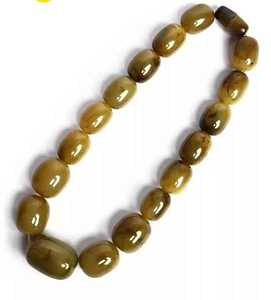 Handmade Resin Beaded Necklace Oval Green Statement Jewelry Fashion Accessory Resin Crafts - Product Image 4