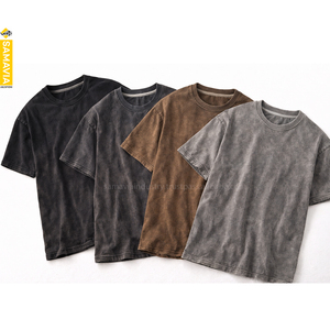 Camiseta Personalizada Samavia Vintage Lavada, 260gsm, Algodón Transpirable, Diseño en Blanco |   Venta al por mayor OEM: Serigrafía de ajuste holgado - Product Image 5