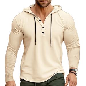 Men's Casual Gym Clothing <b>Hooded</b> Long Sleeve <b>T</b>-<b>shirt</b> Print Oversized Cotton Joggers Bodybuilding Singlets Casual Fitness Joggers - Product Image 3