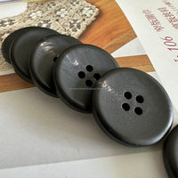 6 Buah Kancing Tanduk Alami Dipoles 20Mm Kualitas Tinggi Hitam Coklat Hewan/Imitasi Antik Gaya Eropa Hadiah Bisnis Jahit