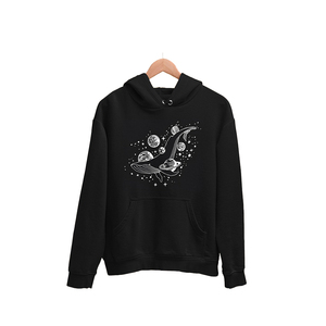 Sweat-shirt à capuche unisexe noir avec poche avant, coupe classique, vêtement décontracté d'hiver, 100% coton French Terry, coupe-vent, imperméable - Product Image 1
