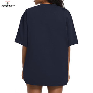 T-shirt surdimensionné 100 % coton pour femme, été, éco-responsable, tissu tricoté décontracté, vêtements de sport personnalisés - Product Image 2