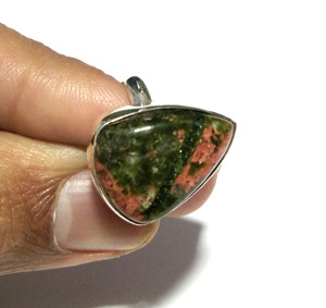 Anillo de Plata de Ley 925 con Gema de Jaspe Unakita Natural, Hecho a Mano, Forma de Pera, Estilo Bohemio, para Boda, de KGN SILVER JEWELLERY HOUSE - Product Image 6