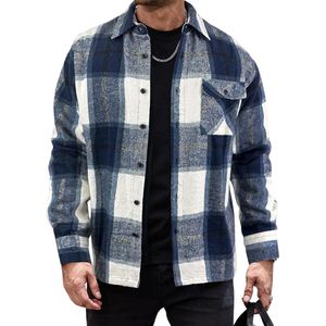 Chemise-veste à carreaux personnalisée style forêt, en coton respirant de haute qualité, col ouvert, durable, manches longues, confortable et décontractée - Product Image 2