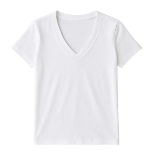 Camiseta de Manga Larga Blanca Informal Personalizable para Mujer, Cuello en V, Forro Polar de Poliéster Ecológico, Certificación GOTS, Lujo Premium Digital - Product Image 3
