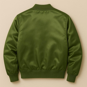 Chaqueta Bomber Varsity de Satén Fabric Studio, Bordado Personalizado, Unisex, Estilo Urbano, Ecológica, Transpirable, Cuello Alto, Cierre de Cremallera - Product Image 2