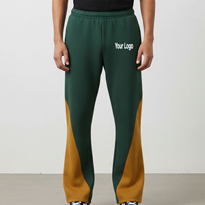 Pantalon de survêtement décontracté pour homme, style baggy, taille élastique sans cordon, effet délavé, color block, fabrication OEM/ODM sur mesure - Product Image 3