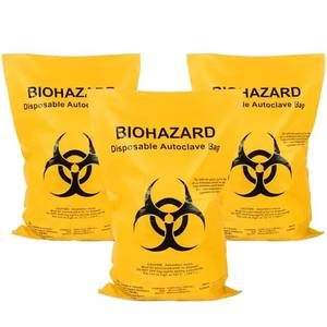 Venta al por mayor barato 100% Biodegradable Rojo Médico Biohazard bolsa de basura de plástico con logotipo impreso - Product Image 2