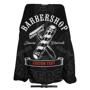 Cape de coiffure IKZARSA Barber Pro en polyester, résistante à l'eau, anti-adhésive, confortable, avec fermeture réglable au cou, logo personnalisé - Product Image 6