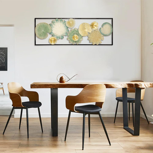 Set of 2 Large Rectangular Metal <b>Wall</b> <b>Panels</b> Abstract Floral Artwork for Living Room Bedroom Kitchen Hallway Modern Home Decor - Product Image 4