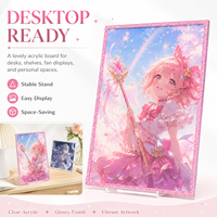 Planches à autographier en acrylique avec insert en papier anime personnalisé et planches à insert en papier holographique en gros ; Impression UV.