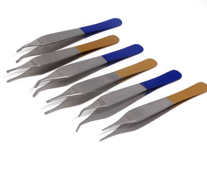 Ensemble de pinces à tissus Adson 6 pièces, pinces à pansements chirurgicales, instruments de chirurgie plastique, acier inoxydable, manuel d'hôpital - Product Image 1