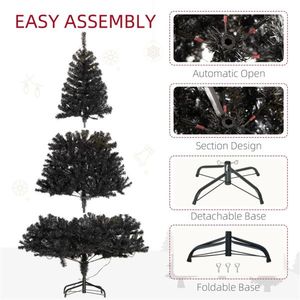Albero di Natale Artificiale Realistico 180cm (6ft) in PVC Effetto Neve, Pre-Illuminato, Pieghevole, Alta Qualità, per Esterni, Personalizzabile, in Plastica - Product Image 2