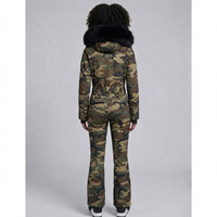 Combinaison de ski camouflage pour femme de haute qualité, imperméable 10 000 mm, isolée thermiquement, en polyester, coupe ajustée, avec ceinture, pour l'hiver