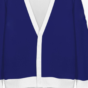 Cardigans pour hommes bleus et blancs tendance, en gros, pulls d'hiver à manches longues en laine et coton respirant, style décontracté - Product Image 4