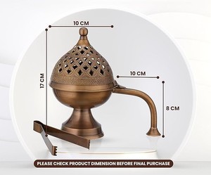 Lobandan avec Plucker, brûleur d'encens traditionnel en métal en forme de candélabre pour la décoration de la maison et du temple - Product Image 2