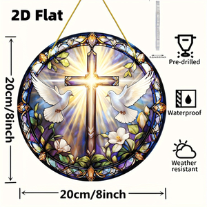 CIFbuy Élégant attrape-soleil en acrylique à suspendre en forme de croix, décoration de fenêtre en cristal coloré pour la maison, le porche, cadeau de Pâques, TikTok - Product Image 2