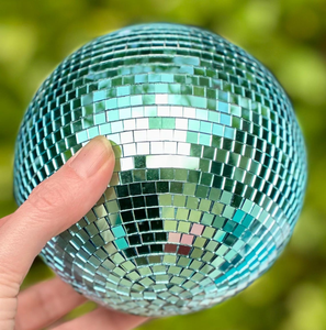 Teal Blue Mirror <b>Disco</b> <b>Ball</b> Ornament Custom Tiled Holiday Christmas Party Decoration Retro Glam Table Centerpiece Reflective - Product Image 4